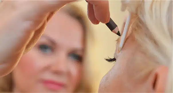 Ombre brows treatment result showing powder effect