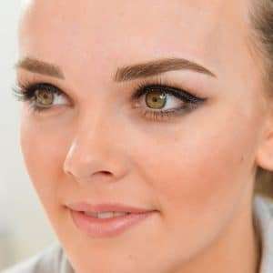 woman after having microblading