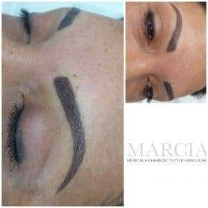 Microblading of the eyebrows applied in manchester
