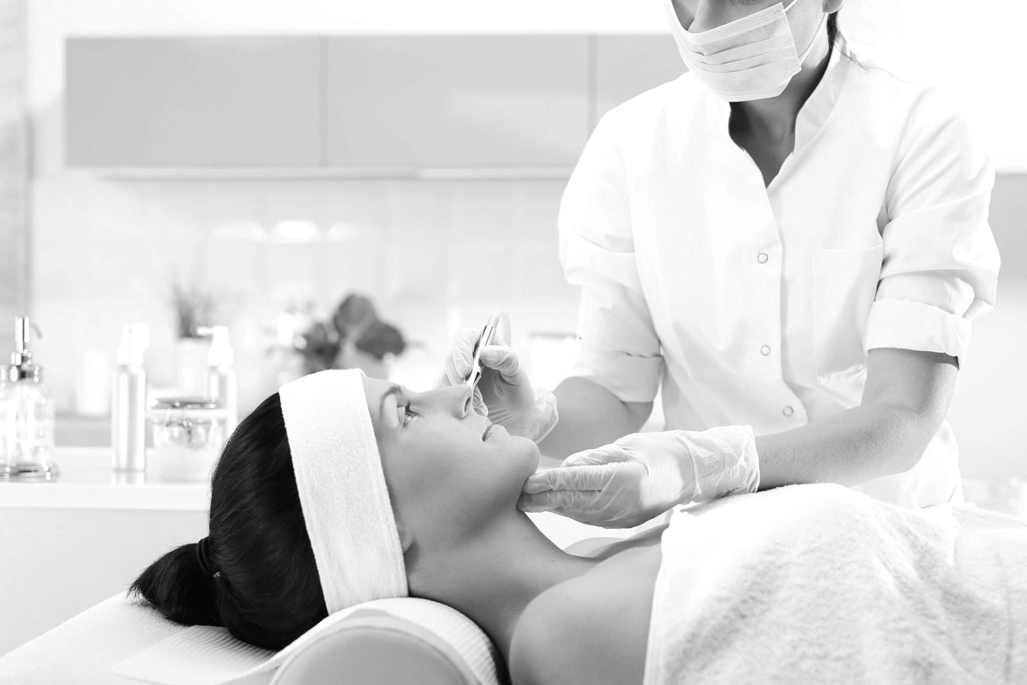 woman getting permanent makeup